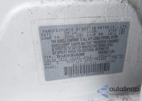 2014 Nissan Sentra Sv from USA, damaged, VIN 3N1AB7AP3EL682808